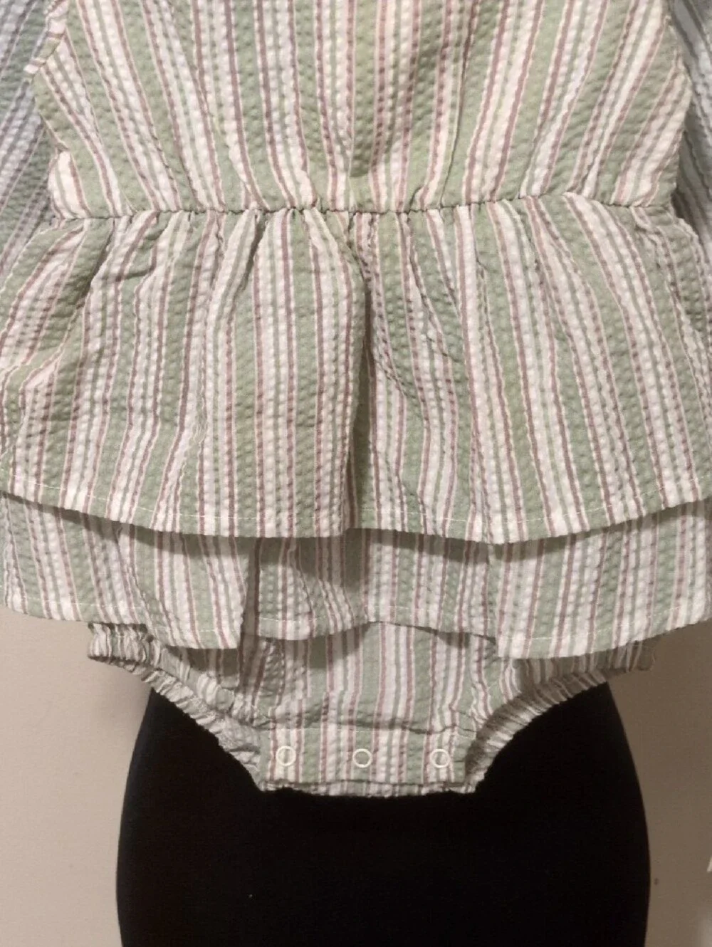Nicole Miller 3 PC Multicolor Striped Romper Ribbed Leggings/Booties 18M